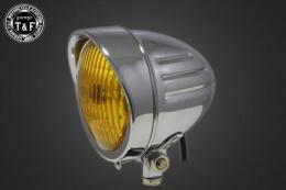 4.5インチスリットヘッドライト(メッキ)クラシックレンズ仕様(イエロー)+各種ステーSET