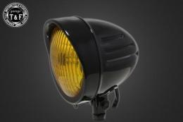 4.5インチスリットヘッドライト(ブラック)クラシックレンズ仕様(イエロー)+各種ステーSET