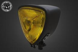 トライアングルヘッドライト(オールマットブラック)イエローレンズ仕様+各種ステーSET