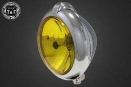 5.75インチユニティタイプヘッドライト(オールメッキ)イエローレンズ仕様+各種ステーSET