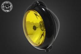 5.75インチユニティタイプヘッドライト(オールブラック)イエローレンズ仕様+各種ステーSET