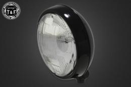 5.75インチプレートヘッドライト(オールブラック)クリアーレンズ仕様+各種ステーSET