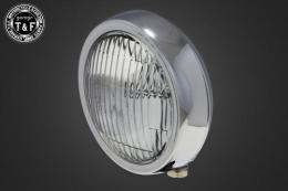 4.5インチプレートヘッドライト(オールメッキ)クリアーレンズ仕様+各種ステーSET