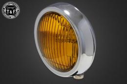 4.5インチプレートヘッドライト(オールメッキ)イエローレンズ仕様+各種ステーSET