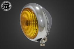 4.5インチトラクターヘッドライト(オールメッキ)イエローレンズ仕様+各種ステーSET