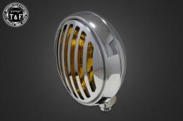 5.75インチマスクドヘッドライト(メッキ)イエローレンズ仕様+各種ステーSET