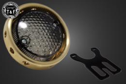 サイドナンバーKIT & ドリルドアイテールランプ(真鍮)スモークレンズ　各車種専用取り付けステー付き