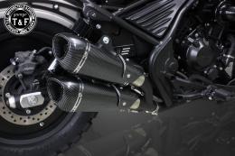 レブル250　コンバットマフラー(カーボン柄)ツインKIT