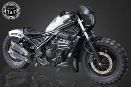 レブル250　コンバットマフラー(カーボン柄)ツインKIT