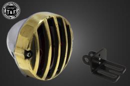 サイドナンバーKIT & バードゲージテールランプ(スモールタイプ)真鍮/ポリッシュ　各車種専用取り付けステー付き