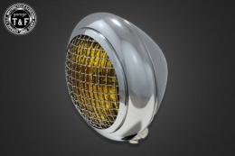 5.75インチグリルトラクターヘッドライト(メッキ)イエローレンズ仕様+各種ステーSET