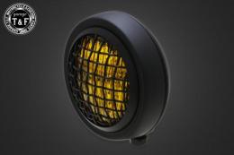 4.5インチグリルヘッドライト(マットブラック)イエローレンズ仕様+各種ステーSET