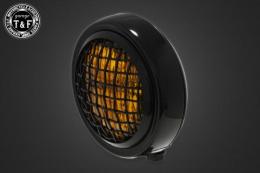 4.5インチグリルヘッドライト(ブラック)イエローレンズ仕様+各種ステーSET