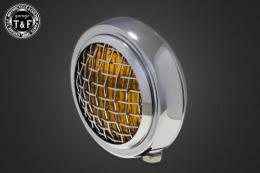 4.5インチグリルヘッドライト(メッキ)イエローレンズ仕様+各種ステーSET