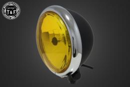 5.75インチベーツライト(メッキリム/マットブラックボディ)イエローレンズ仕様+各種ステーSET