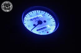 ドラッグスター400　機械式ミニスピードメーター(ホワイト)インジケーター内蔵(VH01J/後期)専用カプラー付き