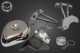 ドラッグスター400　ティアドロップエアクリーナ(メッキ)&プッシュロッドカバー(メッキ)SET