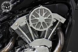 スティード400　ラグジュアリーエアクリーナーKITフラワー(メッキ)