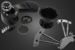 スティード400　ファンネル(ブラック)&プッシュロッドカバーSET