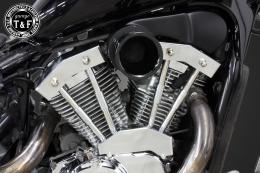 スティード400　ファンネル(ブラック)&プッシュロッドカバーSET