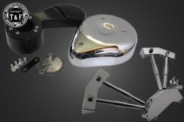 スティード400　ティアドロップ(メッキ)&プッシュロッドカバーSET