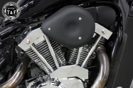 スティード400　ティアドロップ(ブラック)&プッシュロッドカバーSET