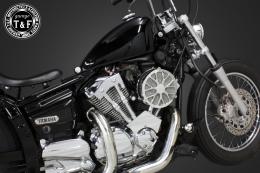 ドラッグスター250　ラグジュアリーエアクリーナーKITフラワー(メッキ)