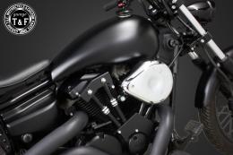 ドラッグスター250　ティアドロップ(メッキ)&プッシュロッドカバー(コントラスト)SET