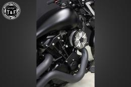 ドラッグスター250　ラグジュアリースター(コントラスト)&プッシュロッドカバー(ブラック)SET