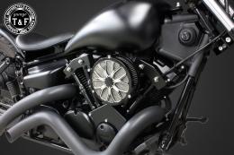 ドラッグスター250　ラグジュアリーフラワー(コントラスト)&プッシュロッドカバー(ブラック)SET