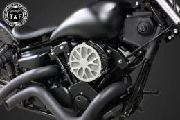 ドラッグスター250　ラグジュアリーフラワー(メッキ)&プッシュロッドカバー(ブラック)SET