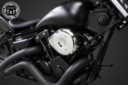 ドラッグスター250　ティアドロップ(メッキ)&プッシュロッドカバー(ブラック)SET