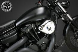 ドラッグスター250　ティアドロップ(メッキ)&プッシュロッドカバー(ブラック)SET