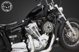 ドラッグスター250　ラグジュアリーフラワー(コントラスト)&プッシュロッドカバー(メッキ)SET