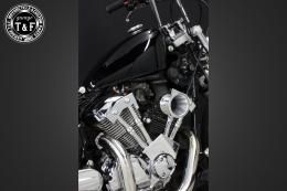 ドラッグスター250　ファンネル(ポリッシュ)&プッシュロッドカバー(メッキ)SET