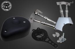 ドラッグスター250　ティアドロップ(ブラック)&プッシュロッドカバー(メッキ)SET