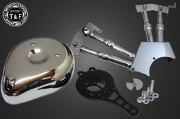 ドラッグスター250　ティアドロップ(メッキ)&プッシュロッドカバー(メッキ)SET