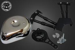 ドラッグスター250　ティアドロップ(メッキ)&プッシュロッドカバー(ブラック)SET