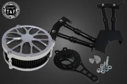 ドラッグスター250　ラグジュアリーフラワー(メッキ)&プッシュロッドカバー(ブラック)SET