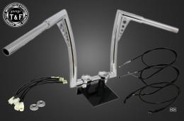 レブル250(2017〜2019年)ABS非搭載モデル　極太バットマンハンドル　14インチ(メッキ)&ワイヤーセット