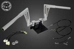 レブル250(2017〜2019年)ABS搭載モデル　極太バットマンハンドル　8インチ(メッキ)&ワイヤーセット