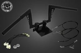 レブル250(2017〜2019年)ABS搭載モデル　極太バットマンハンドル　8インチ(ブラック)&ワイヤーセット