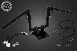 レブル250(2017〜2019年)ABS搭載モデル　極太バットマンハンドル　10インチ(ブラック)&ワイヤーセット