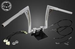 レブル250(2017〜2019年)ABS搭載モデル　極太バットマンハンドル　12インチ(メッキ)&ワイヤーセット