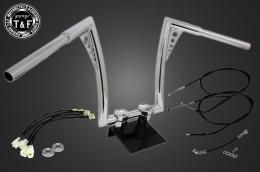 レブル250(2017〜2019年)ABS搭載モデル　極太バットマンハンドル　14インチ(メッキ)&ワイヤーセット