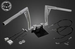 レブル250(2020〜2024年)ABS搭載モデル　極太バットマンハンドル　10インチ(メッキ)&ワイヤーセット