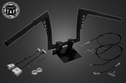 レブル250(2020〜2024年)ABS搭載モデル　極太バットマンハンドル　10インチ(ブラック)&ワイヤーセット