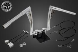 レブル250(2020〜2024年)ABS搭載モデル　極太バットマンハンドル　12インチ(メッキ)&ワイヤーセット