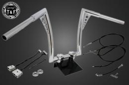 レブル250(2020〜2024年)ABS搭載モデル　極太バットマンハンドル　14インチ(メッキ)&ワイヤーセット