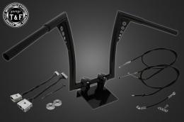 レブル250(2020〜2024年)ABS搭載モデル　極太バットマンハンドル　14インチ(ブラック)&ワイヤーセット